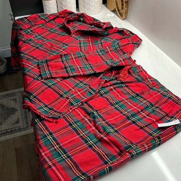 Old Navy Men's 4X Red Tartan Plaid Flannel Pajama Set NWT unisex Woman’s 4X - Picture 5 of 7